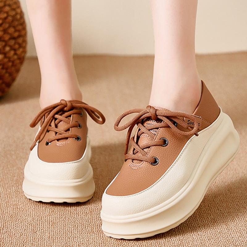 Platform Women Sneakers Flats Leather Running Sport Shoes Designer Lace Up Autumn Casual Shoes Trend Walking Lady Zapatos