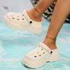 Spring Fashion New Sexy Solid Color Sandals Comfortable Increased Casual Round Toe Thick Bottom Hole Women's Slippers