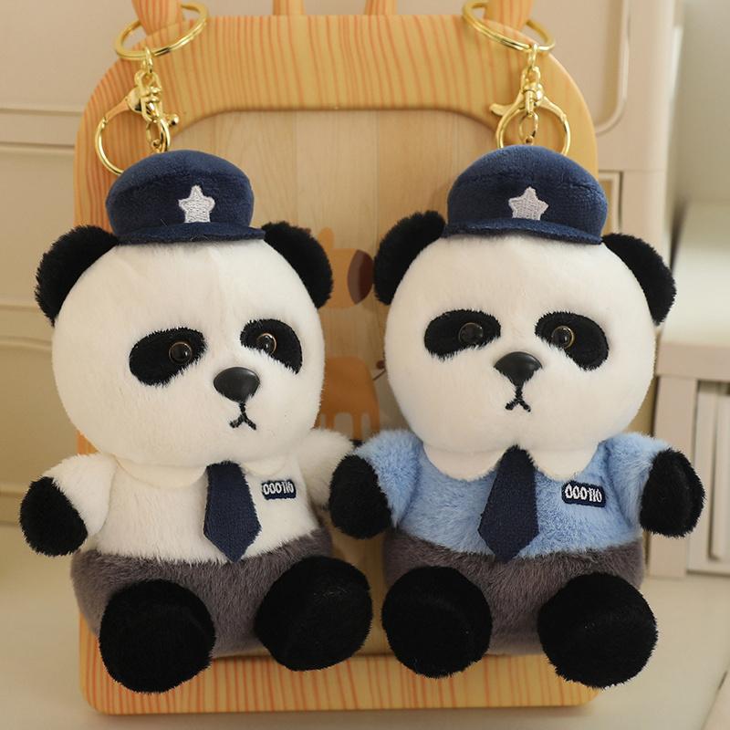 Новая плюшевая игрушка-панда в виде полицейской панды, кукла-шериф, симпатичная подвеска в виде сумки, автомобильный дисплей, подарок на праздник для мальчика