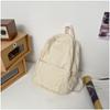 New Style Japanese Solid Color Canvas Casual Backpack Retro Niche Simple Student Class