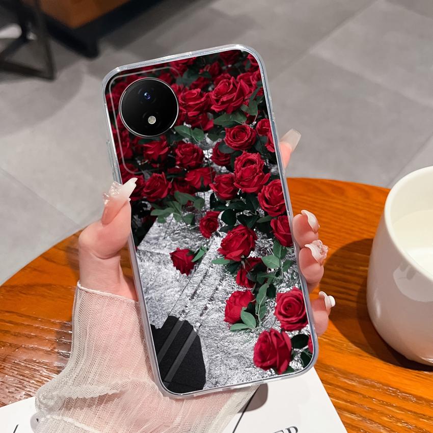 Для Vivo Y02 Y02A Y02S Y10 Y11 Y12 Y12a Y15 Y15a Y16 Y17 Y19 Прозрачные ТПУ Чехлы с Рисунком Морского Кита Ударопрочные Задние Крышки Для Vivo Силиконовый Корпус Телефона