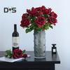 Искусственная роза со стеблем 2 головки Не увядает без полива Реквизит для свадебных фото Реалистичные многоразовые ветки искусственных цветов Товары для украшения дома
