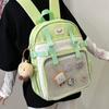 Large Capacity Backpack for Teenage Girls Solid Color Student Schoolbag