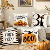 1pc Lovely Cushion Cover with Pumpkin Cat Cozy Washable Pillowcase for Halloween Festival Gift Holloween Themed Party Decoration