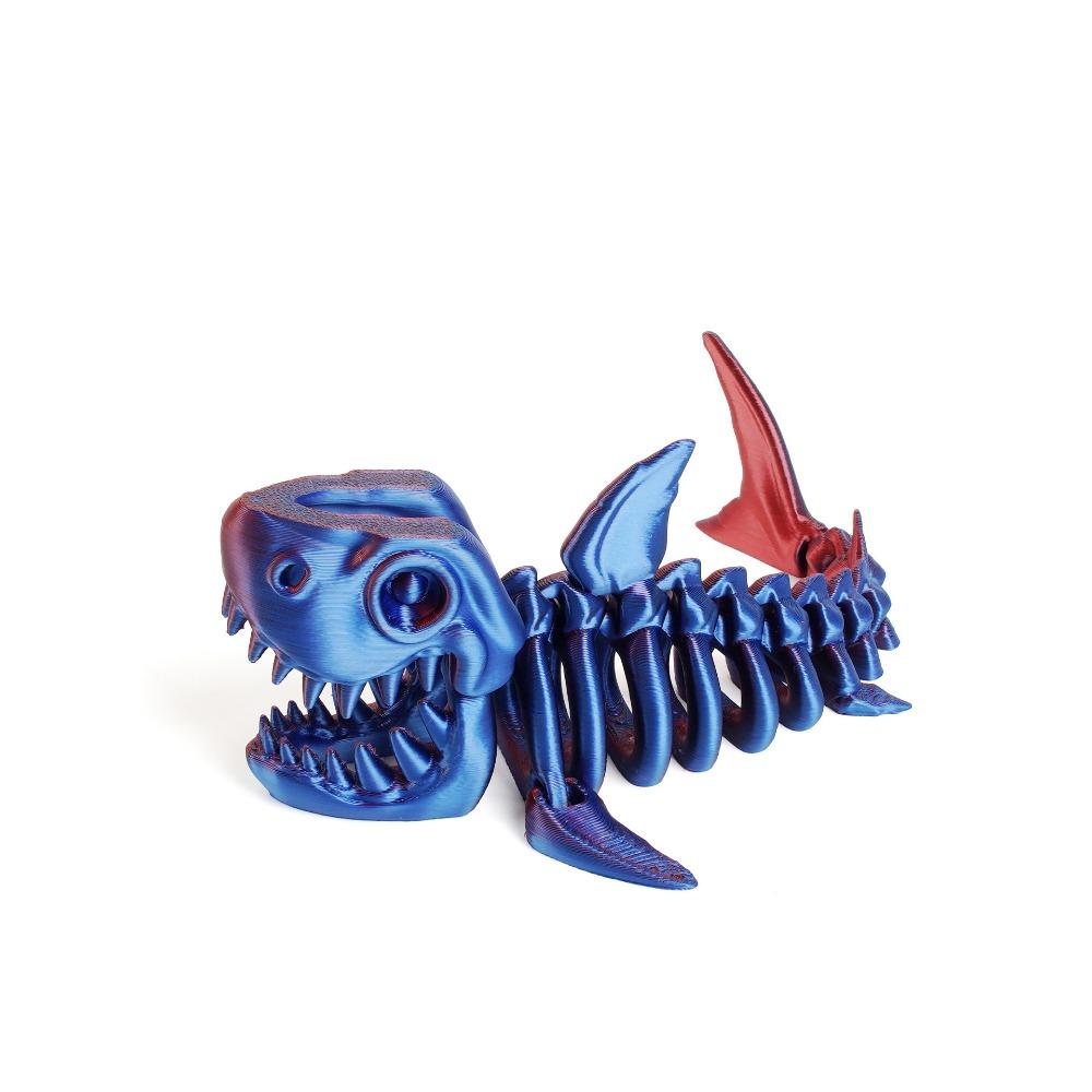 Многосуставная Подвижная 3D-печатная Модель Акулы Ручной работы Имитация Акулы Настольное Украшение