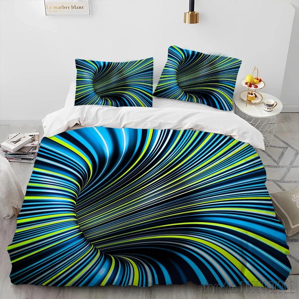 Комплект пододеяльника с 3D визуальной иллюзией и геометрическим рисунком, чехол для одеяла HD для детских постельных комплектов, постельное белье, декор для спальни