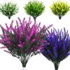 Artificial Green Plant Fake Flower Lavender Simulated Green Plant Home Decoration Plant Outdoor Pastoral Style Bundle