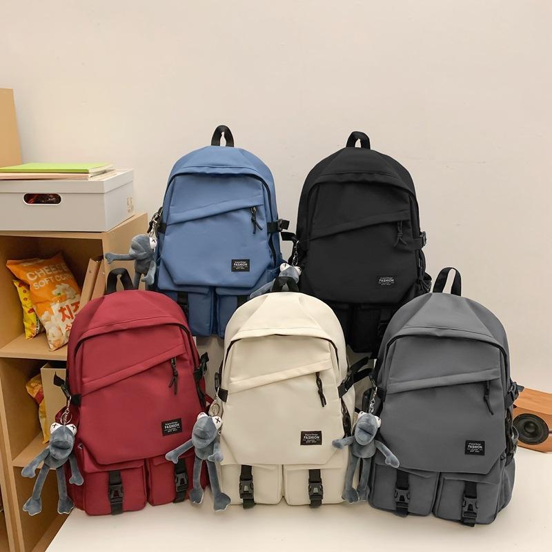 Женский рюкзак в стиле кампуса, однотонный мужской рюкзак, студенческий школьный рюкзак большой емкости