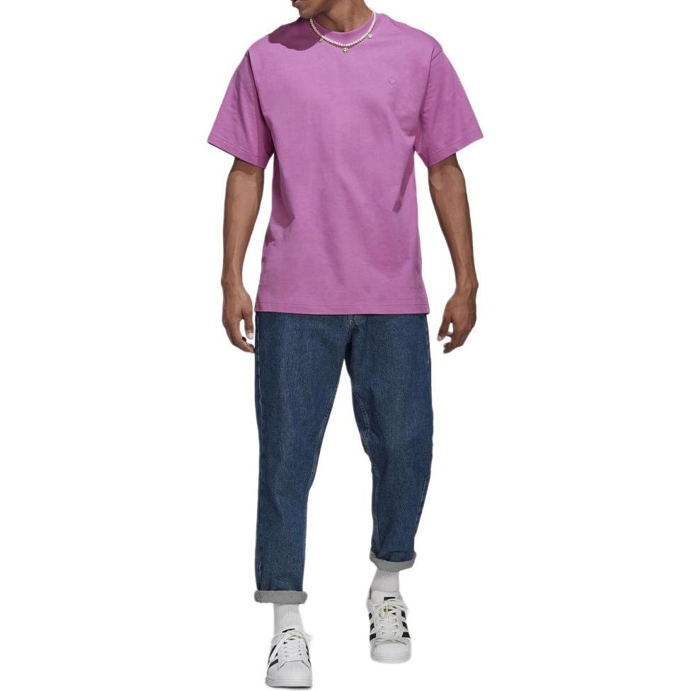 adidas Футболки Мужские Фиолетовые С Круглым Вырезом Умеренный Прямой Крой HK0313