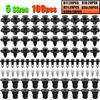 100pcs Car Panel Trim Clip Engine Radiator Cover Grill Wheel Arch Bumper Fender Fastener Push Pins Rivet Retainer Holder Plastic