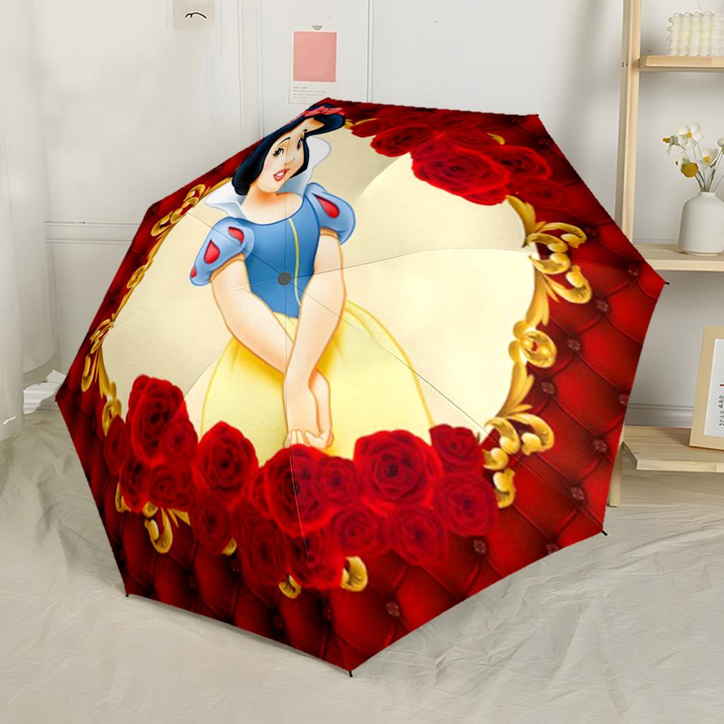 Snow White Royal Garden Automatic Umbrella Compact & Durable 8-Rib Design Compact Design Travel Essential Outdoor Accessory