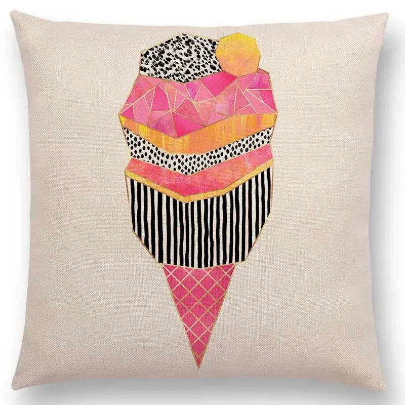 Последние милые счастливые кактусы, симпатичные ананасы, красочные мороженые, драгоценные агаты, принты, чехол для подушки для автомобиля, диванная наволочка