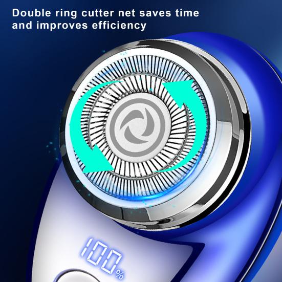 Мужская электробритва с цифровым дисплеем, USB перезаряжаемая мини-дисковая бритва для путешествий, портативный беспроводной триммер для волос, инструмент для удаления бороды, подарок парню