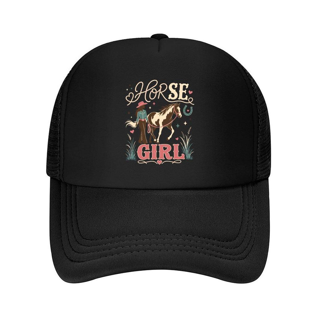 Western Riding Dream Horse Lover Mesh Baseball Cap Polyester Forward Observations Hat Adjustable Golf Hat Summer