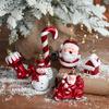 2pcs New Christmas Snowman Mini Decoration Christmas Trees Small Pendant Father Christmas Cabin Ornaments Party Arrange Supplies