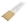 Stainless Steel Flat BBQ Skewers with Wooden Handle