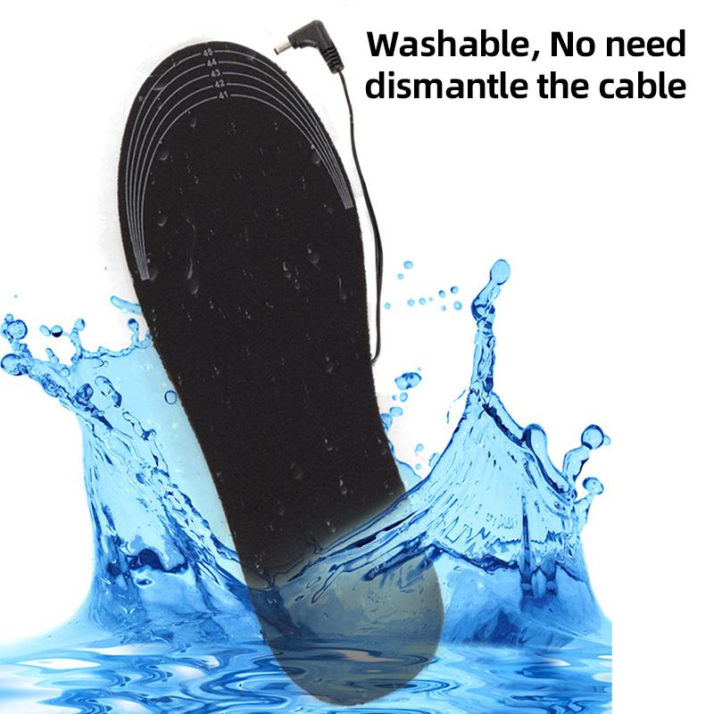 USB Heating Insole, Electric Heating Foot Warmer, Rechargeable Power Bank Heating, Washable, Size Can Be Cut