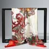 Korean Dongdaemun Cashew Flower Silk Scarf - Large Square, All-Match for Ladies