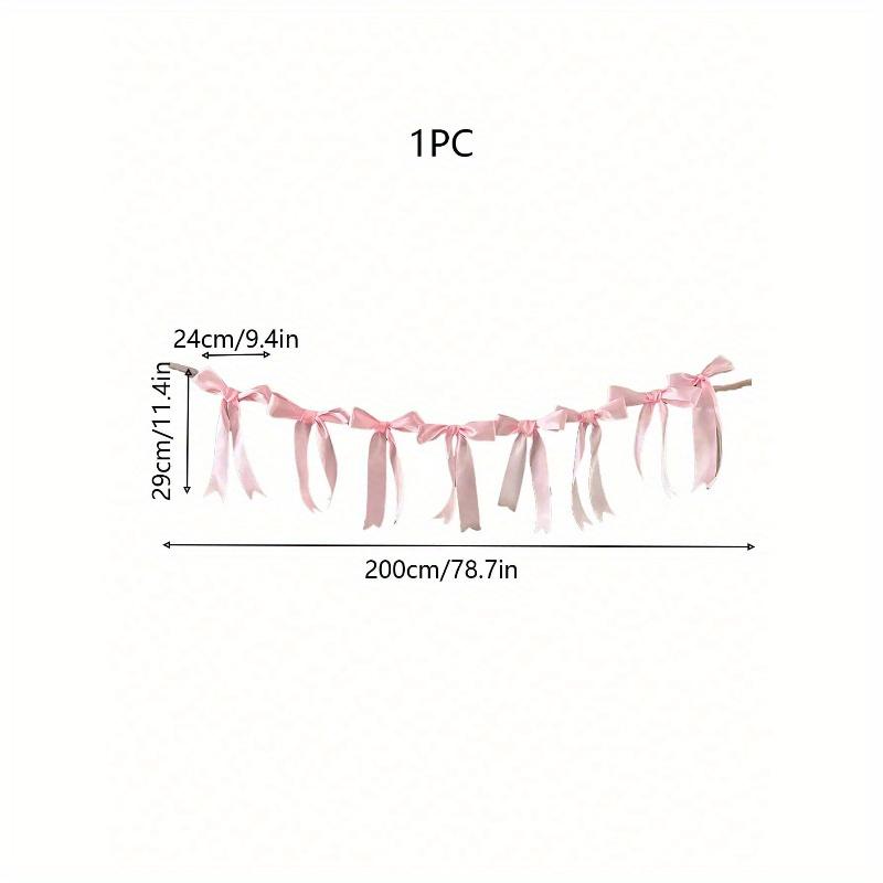 1 шт. Розовый Белый Бант Украшения для Вечеринки Баннер Бант Гирлянда Декор, Бант Гирлянда Лента для Вечеринки Праздника Дня Рождения Свадьбы Помолвки Спальни