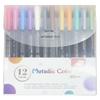 Набор из 12 цветных ручек для рисования с твердыми наконечниками, цветные металлические маркеры для художественной живописи, поздравительных открыток, поделок