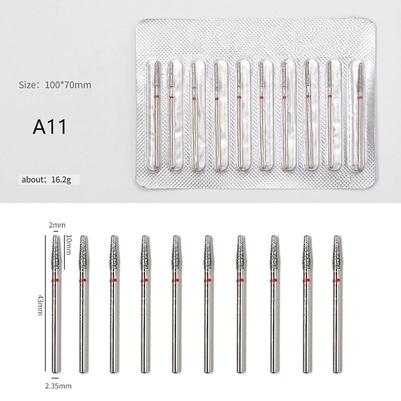 10pcs Nail Drill Bit Rotary Electric Milling Cutters for Pedicure and Manicure, Files Cuticle Burr Nail Tools Accessories