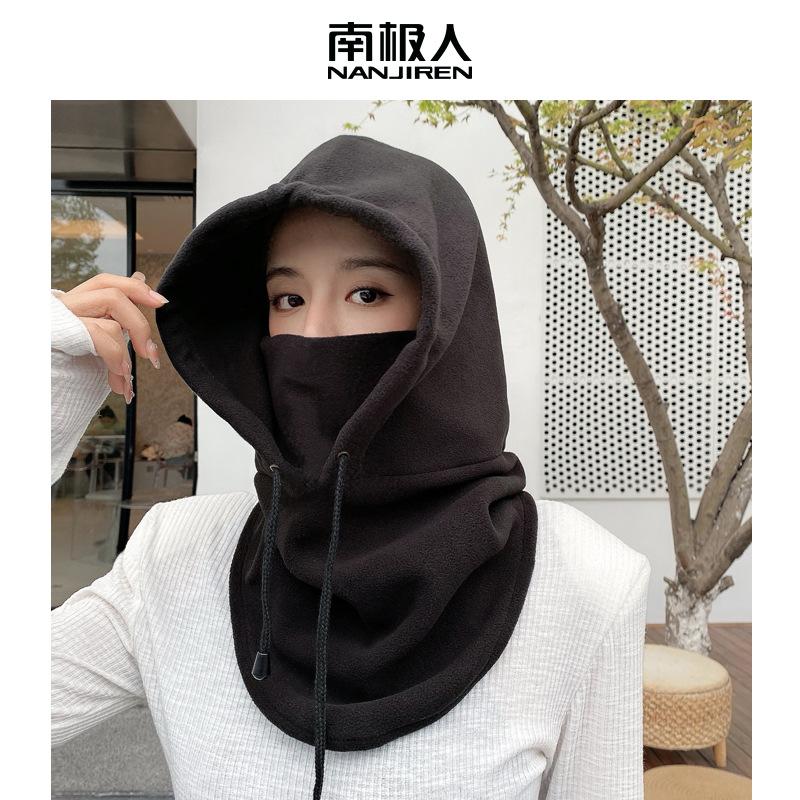 Осенне-зимняя шапка Женская зимняя теплая маска Ветрозащитный капюшон для езды Шапка Защита от холода Лыжный флисовый шарф-бафф Интегрированная шапка