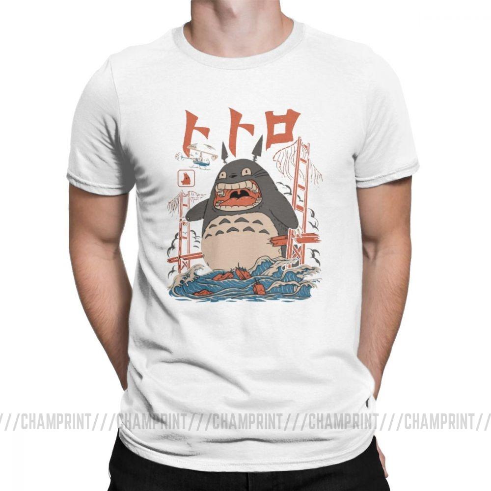 Novelty The Neighbor S Totoro Attack T Shirts Men Crewneck Cotton T Shirts Short Sleeve Tee