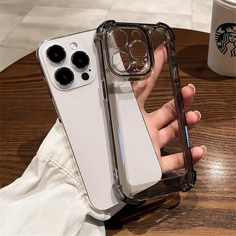Роскошный прозрачный силиконовый бампер Чехол для телефона Для iPhone 16 15 14 13 12 11 Pro Max XR X XS 7 8 Plus SE Ударопрочный прозрачный чехол
