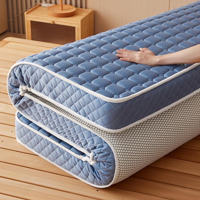 Дышащий трикотажный губчатый наматрасник - прохладный латекс и пена с эффектом памяти, складной, идеально подходит для дома, общежитий, арендованных домов, кемпинга, использования в автофургонах, только для локальной чистки