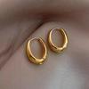 Minimalist Gold Tone Earrings Women Geometric Studs Hoops With Rhinestone Accents Stainless Steel Post Zinc Alloy