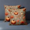 1 шт. - Декоративная подушка с 2D-печатью «Осенние тыквы, листья, чашка», наволочка из полиэстера, чехол для диванной подушки.