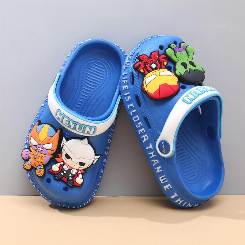 Удобные Дышащие Летние Мультяшные Клоги для Девочек и Мальчиков для Игр в Помещении и на Открытом Воздухе