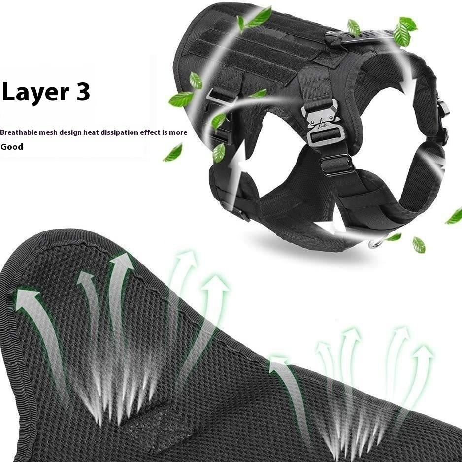 Тактический жилет для собак — прочная нейлоновая нагрудная шлейка для крупных собак, регулируемый тренировочный жилет и защита на открытом воздухе