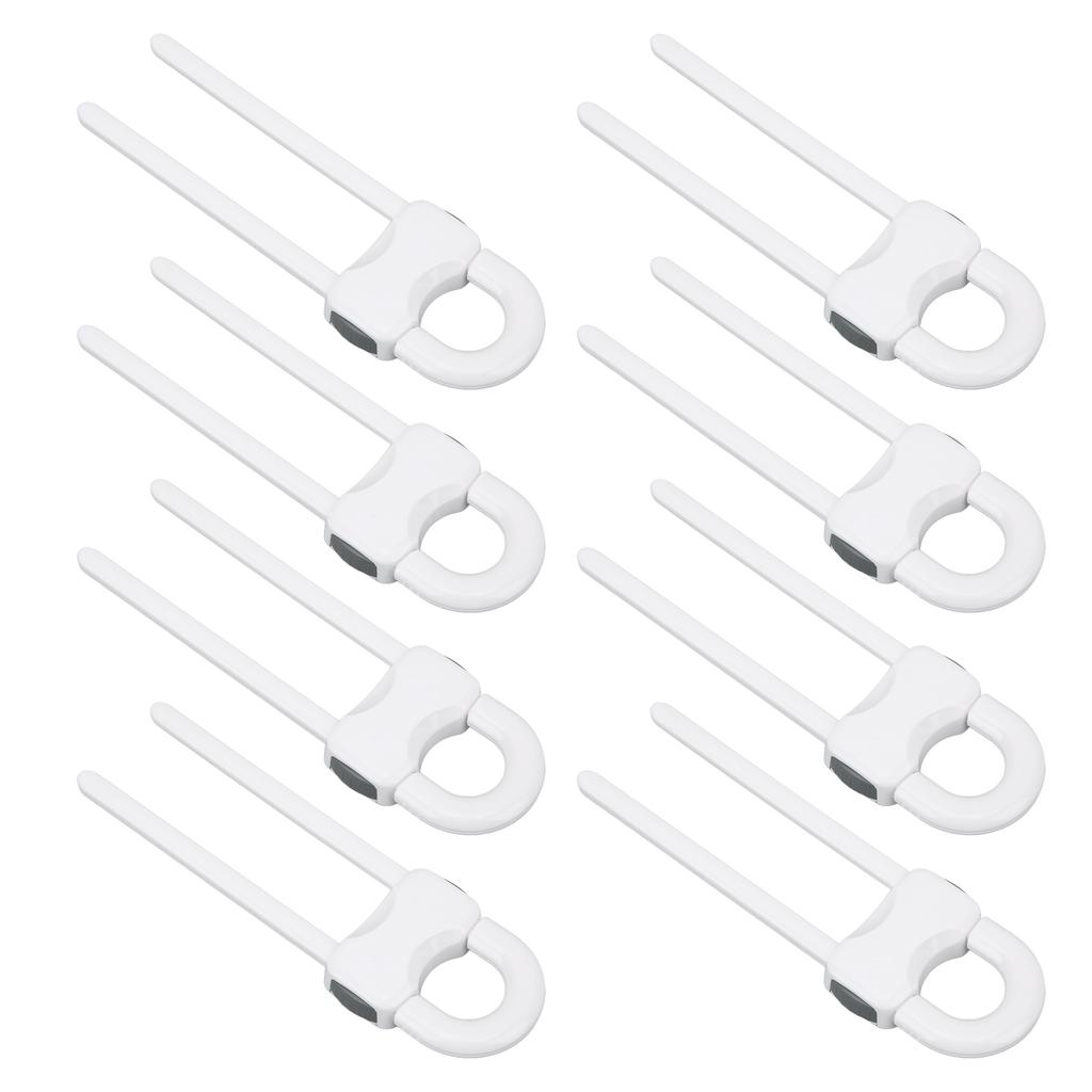 12PCS U Shaped Child Locks Safety Cabinet Childproof Latches for Storage Door Drawer Window White