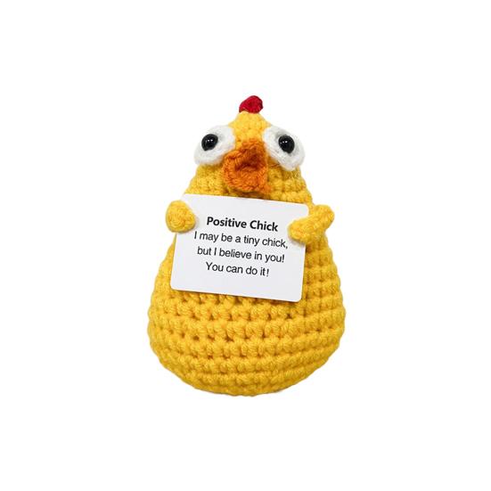 Позитивная вязаная крючком кукла-животное с вдохновляющей открыткой Эмоциональная поддержка Ручная работа Вязание Утка Цыпленок Пчела Украшение Орнамент Дети Взрослые Стресс