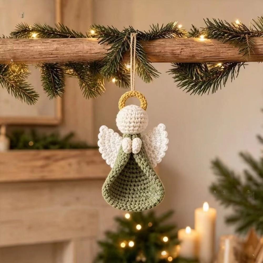 Wings Girl Crochet Angel DIY Kit Handmade Knitted Angel Pendant Christmas Tree