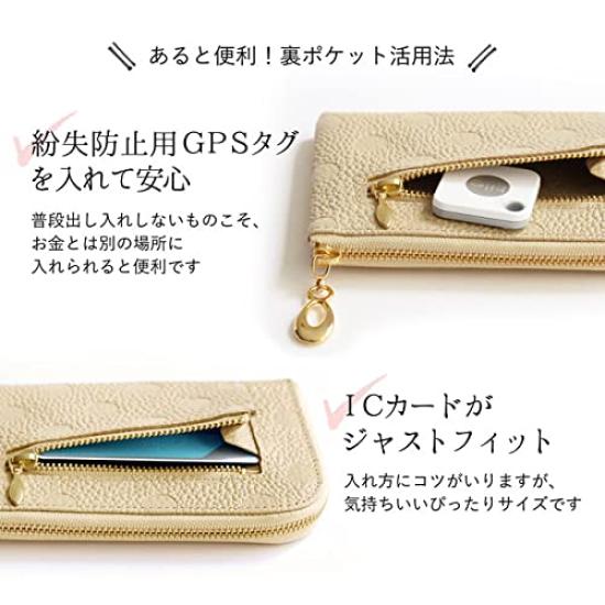 Смелый мини-кошелек Himeji Leather с L-образной молнией, Сделано в Японии, Дизайн в горошек, Элегантный и стильный, с внешним карманом, Тонкий дизайн, Удобный