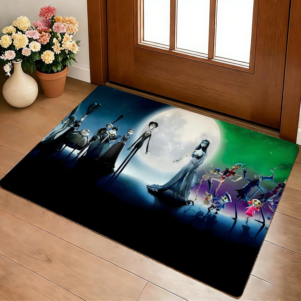 C-Corpse Bride Cartoon Floor Mat Cozy Flannel Soft Thick Non-Slip Mat For Living Room Bedroom Kitchen Decor Rugs