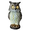 Садовая статуэтка совы на солнечной батарее, статуэтка совы из смолы с подсвеченными глазами, уличная чучела совы на солнечной батарее с пружинной головой для крыльца, газона, патио, двора