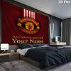 Manchester United F Custom Name Wall Tapestry Aesthetic Wall Hanging Printed Fabric Blanket Decorative Tapestries for Bedroom Living Room Home Decor