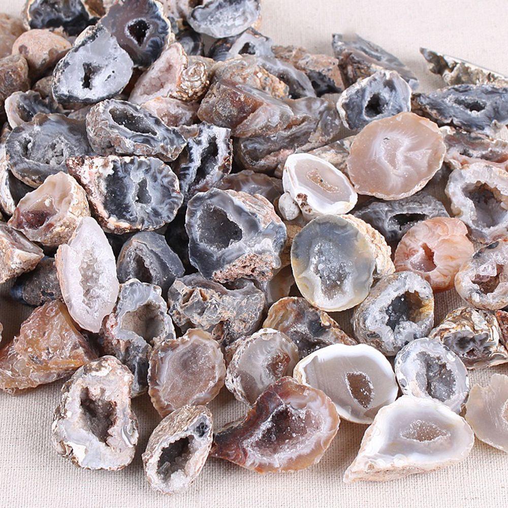 1 PC Irregular Shape Collectible Specimen Raw Gemstone Healing Stones Crystal Cluster Natural Agate Geodes Drusy Quartz Slice