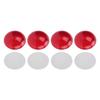 4PCS Red Reflector Round 3Dimensional ABS Decoration Protection Decal for Automobile Motorcycle
