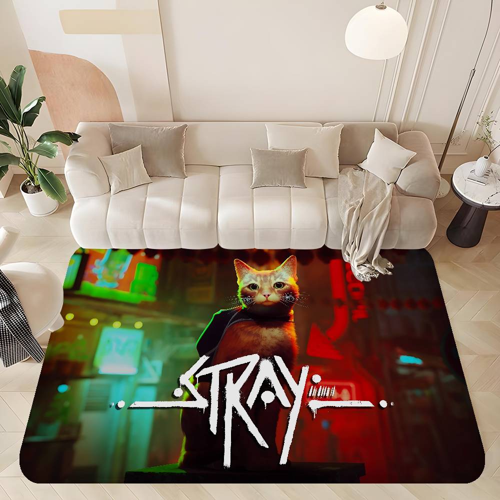 Коврик для двери с изображением игры Stray Cat, Премиум, Для детской комнаты, Спальни, Балкона, Противоскользящий коврик для двери, Коврик для гостиной, Ковер