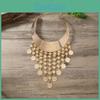 Fashionable Style Ethnic Multi Layer Tassel Design Women Metal Necklace Collar