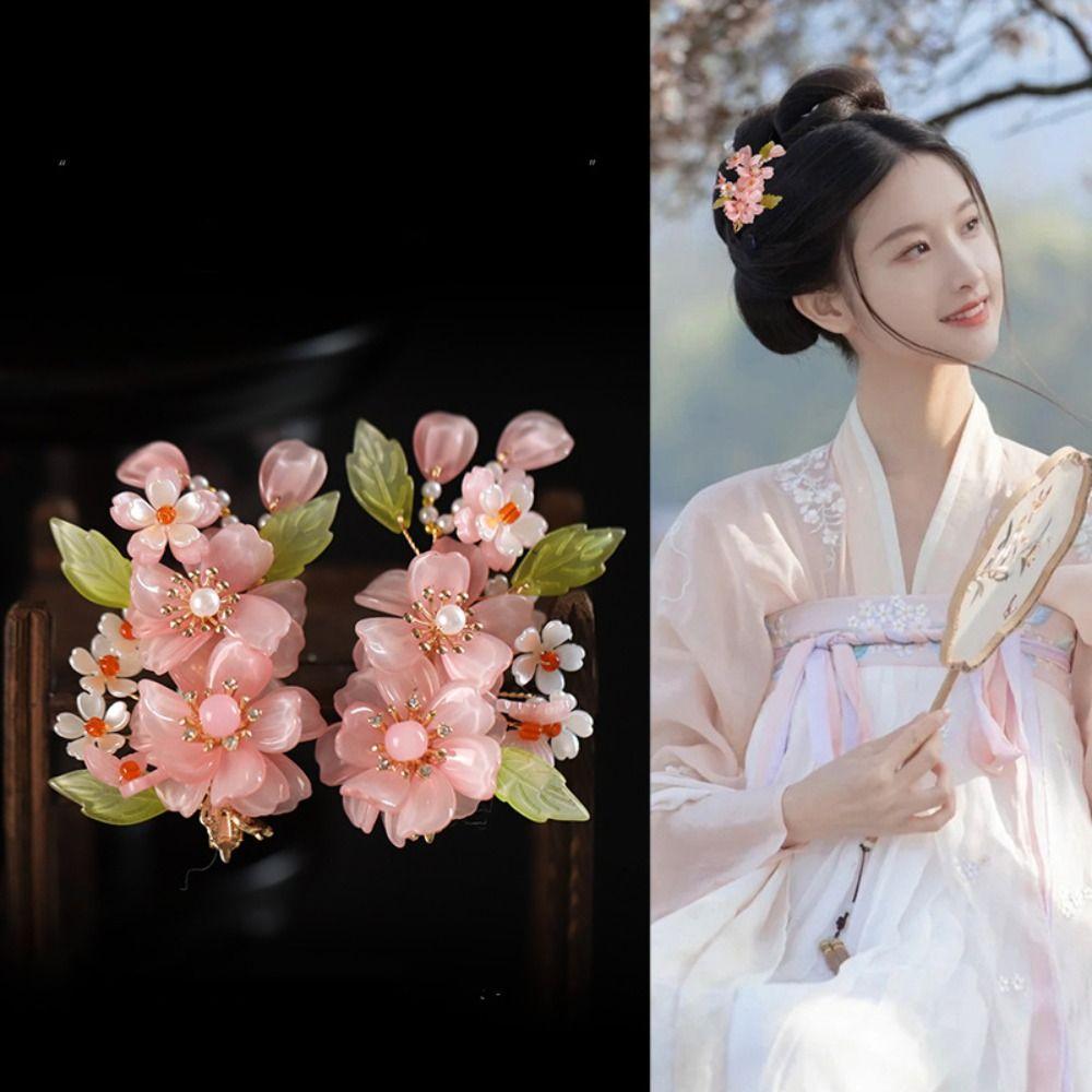 Flower Hanfu Hair Stick Pearl Chinese Style Hairpin Set Ancient Style   Women