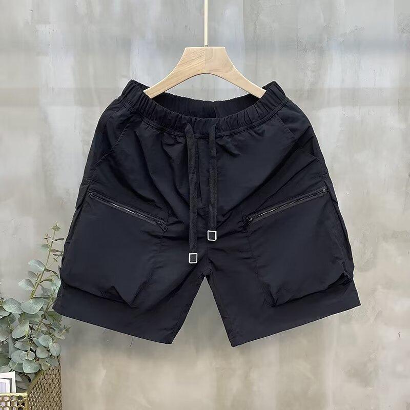 2024 Трендовые унисекс свободные шорты с карманами на молнии - Японский стиль