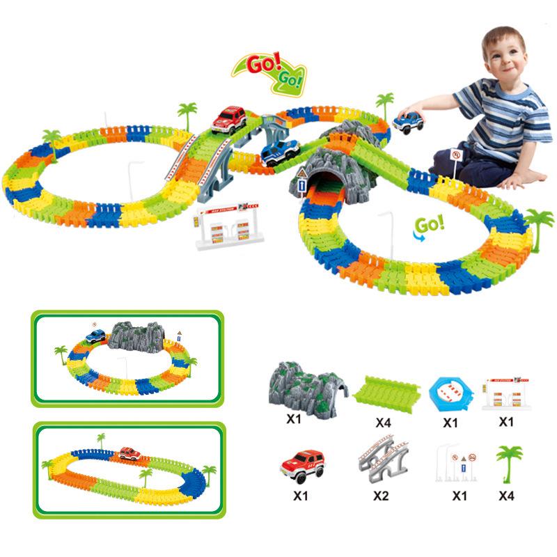 Children's DIY Electric Racing Car & LED Train Educational Toy Set