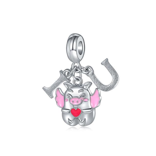 Новый модный шарм, оригинальная розовая коллекция, птица, пять лепестков, цветок, бабочка, бусины для оригинального модного женского браслета, ювелирные изделия