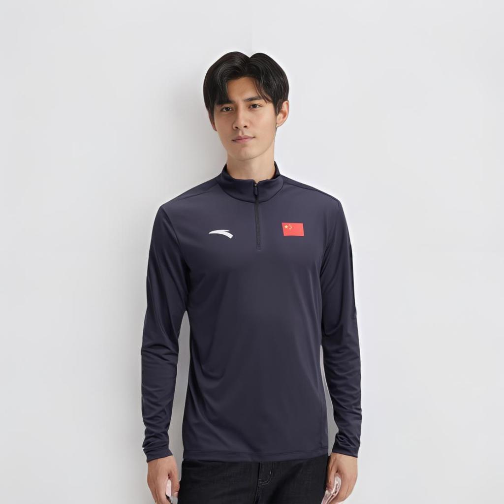 Anta Спортивная быстросохнущая повседневная удобная универсальная толстовка с длинным рукавом Мужские толстовки Legendary-Blue 452440115-2