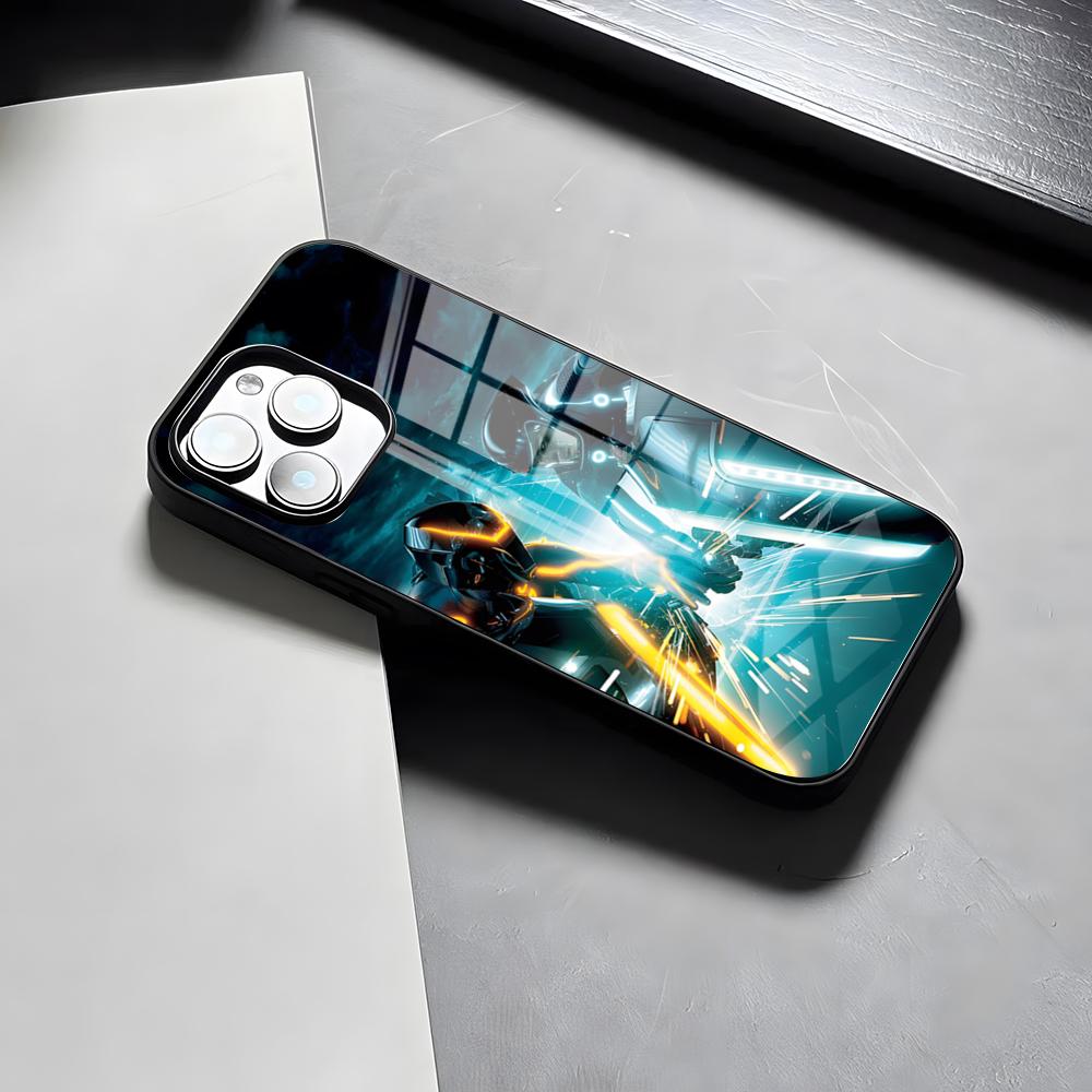 Чехол для телефона Tron: Наследие Для IPhone 17 Pro Max 15 Pro 16 14 Plus 12 13 Mini 11 Pro Ударопрочная Стеклянная Крышка